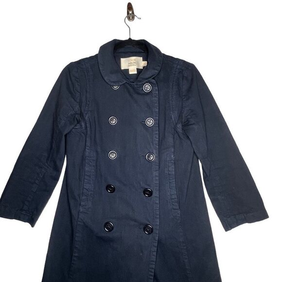 J. Crew Classic Twill Chino Coat Double Breasted 0 navy blue - Picture 3 of 16
